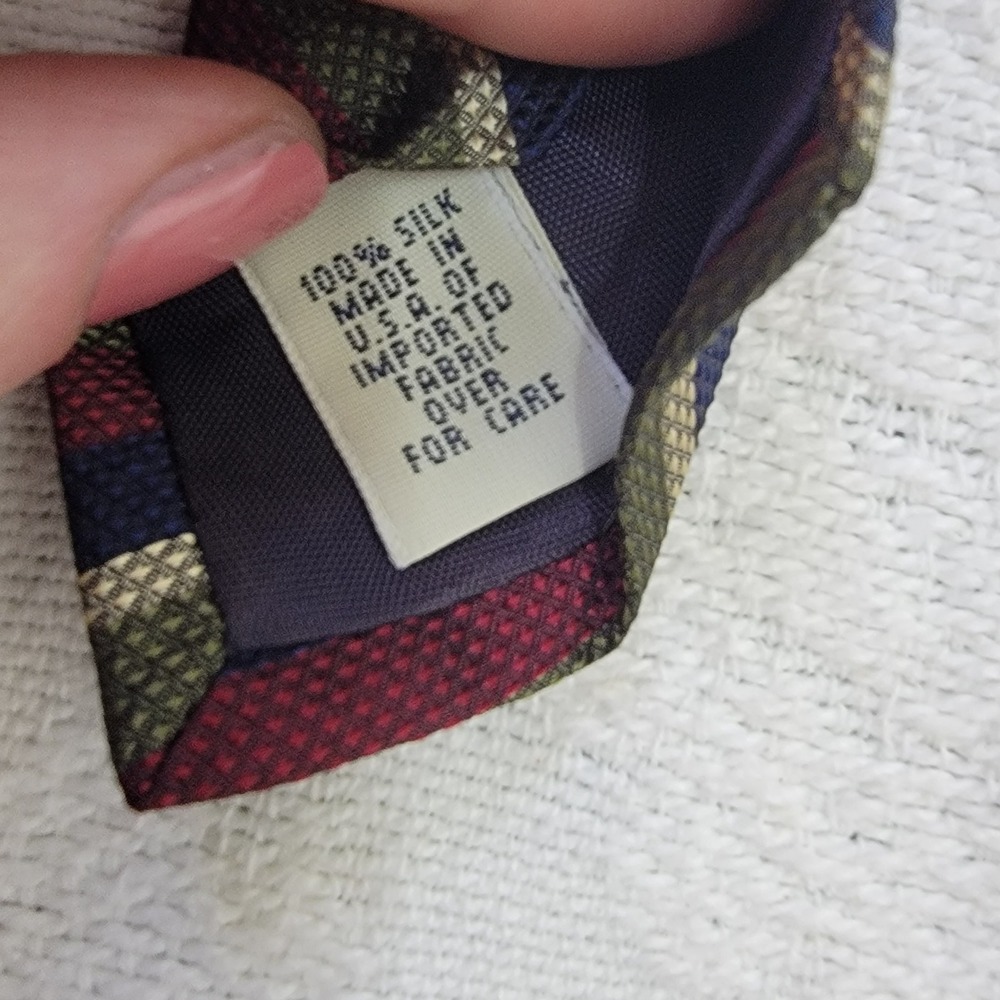 Vintage GAP Repp Silk Regimental Striped Tie Made in USA Burgundy Green Navy - Picture 5 of 10